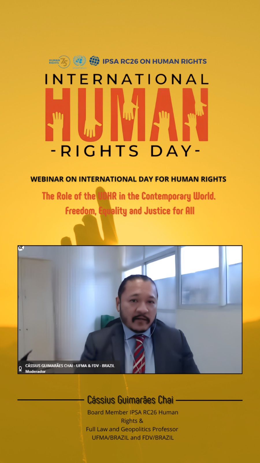75 anos da Declaração Universal dos Direitos Humanos, professor da UFMA participa de webinário internacional