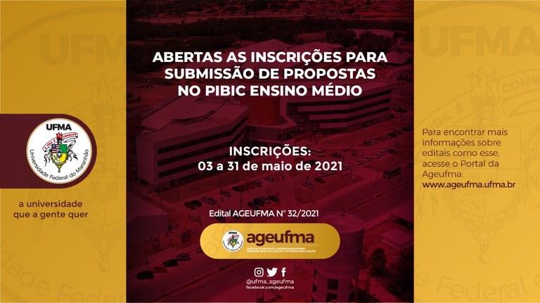 Abertas as inscrições para submissão de propostas no PIBIC Ensino Médio