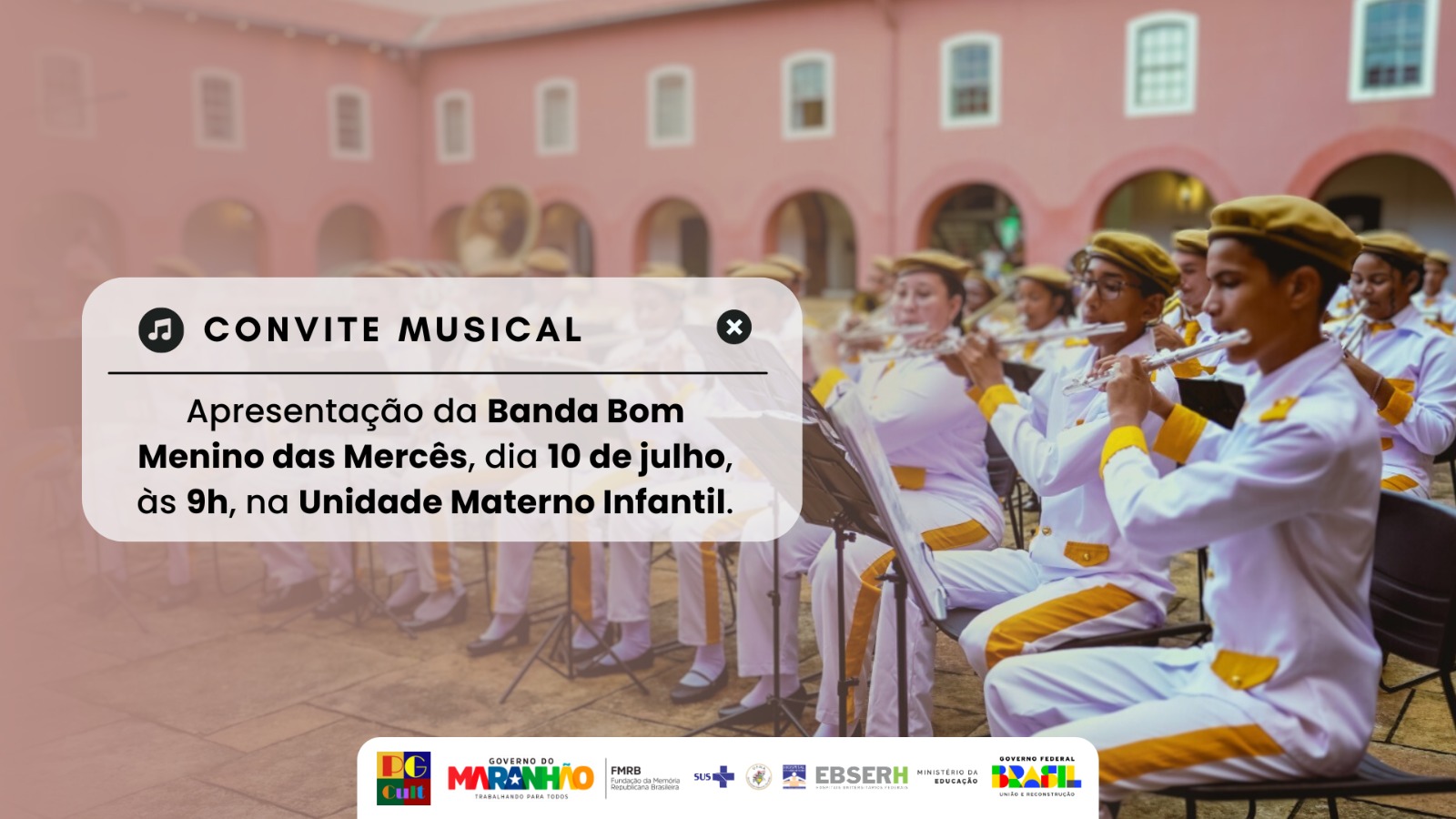 Banda do Bom Menino das Mercês faz apresentação nesta quarta, no Hospital Materno Infantil