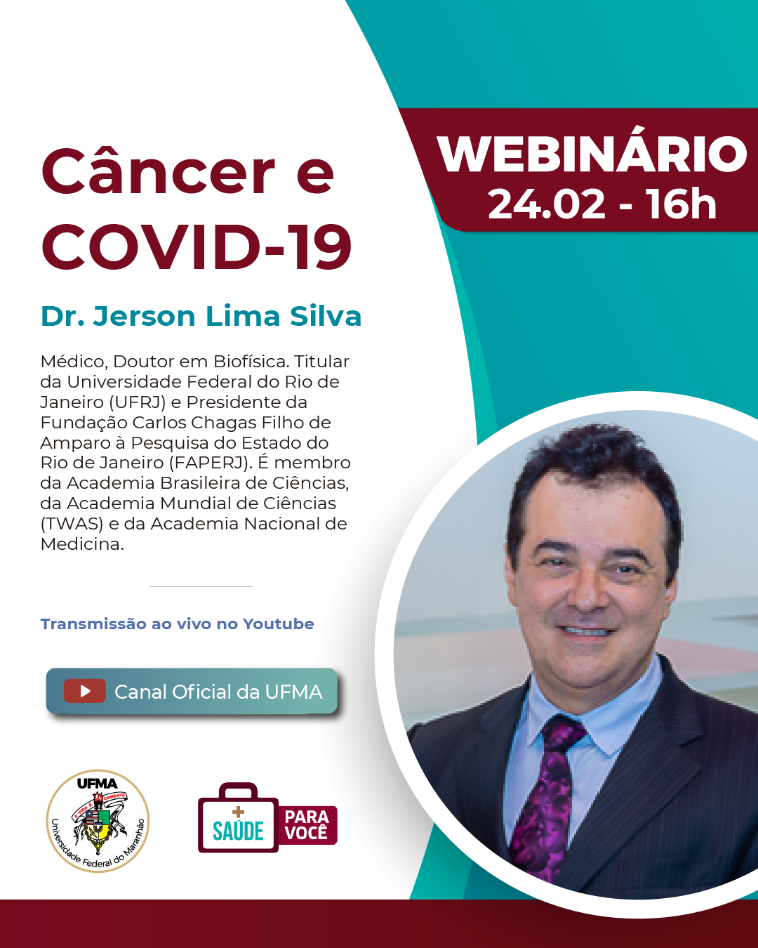 Câncer e Covid-19 será o tema do próximo webinário do Saúde para Você que ocorrerá na quinta-feira, 24.png