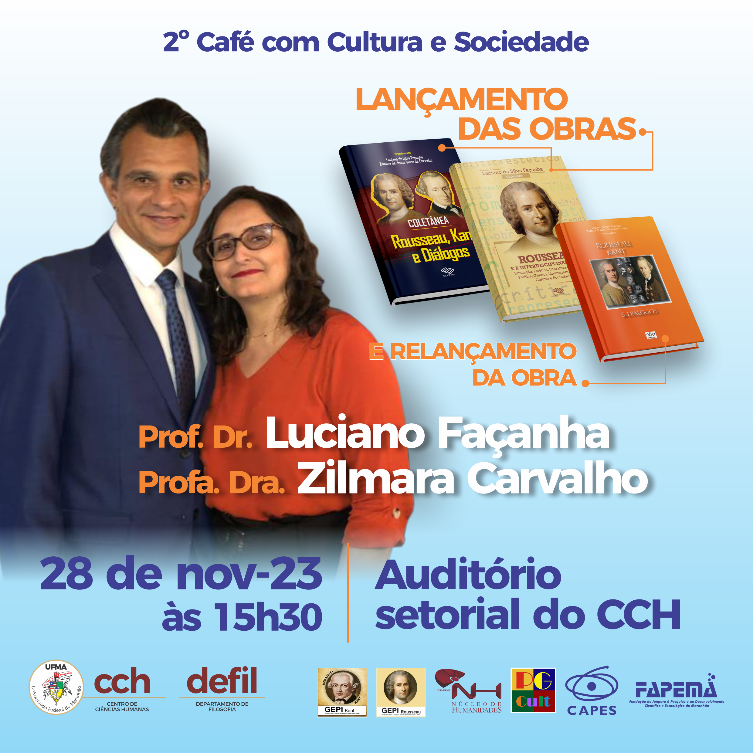 Docentes da UFMA Câmpus São Luís promovem lançamento de livros no Auditório Setorial do CCH, na terça-feira, 28 de novembro