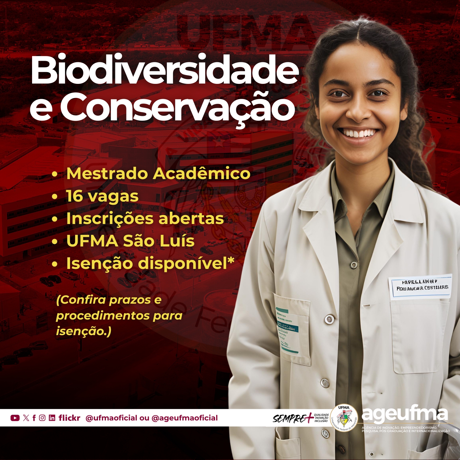 Estão abertas as inscrições para o seletivo do mestrado em Biodiversidade e Conservação
