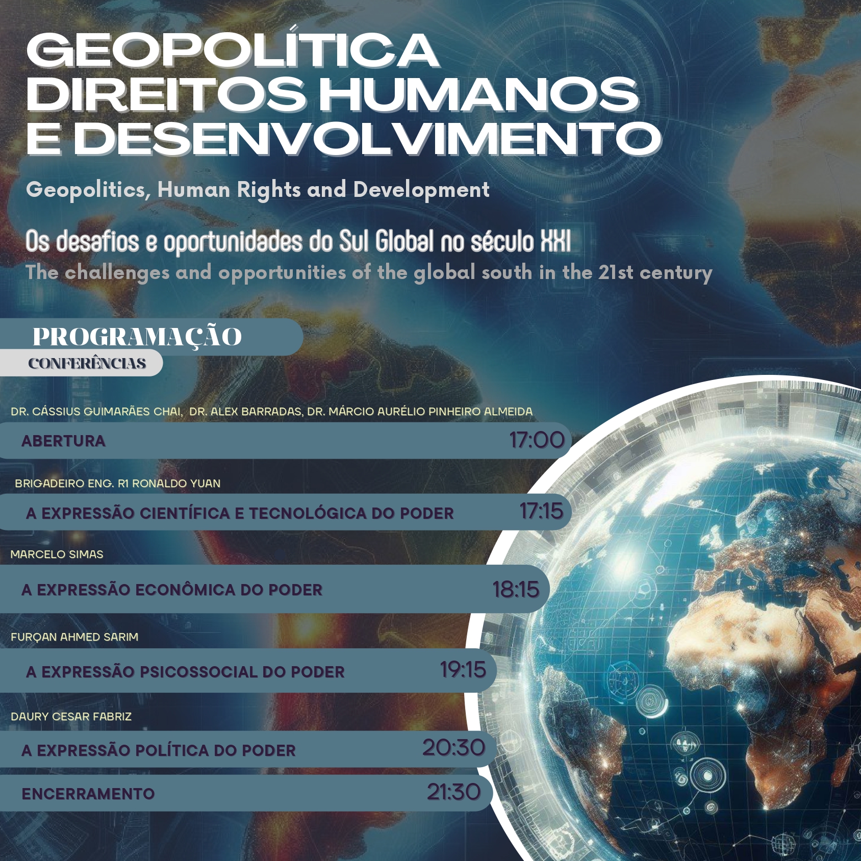 Grupo de Pesquisa Cultura, Direito e Sociedade organiza Seminário Internacional de Extensão Acadêmica sobre Geopolítica, Direitos Humanos e Desenvolvimento