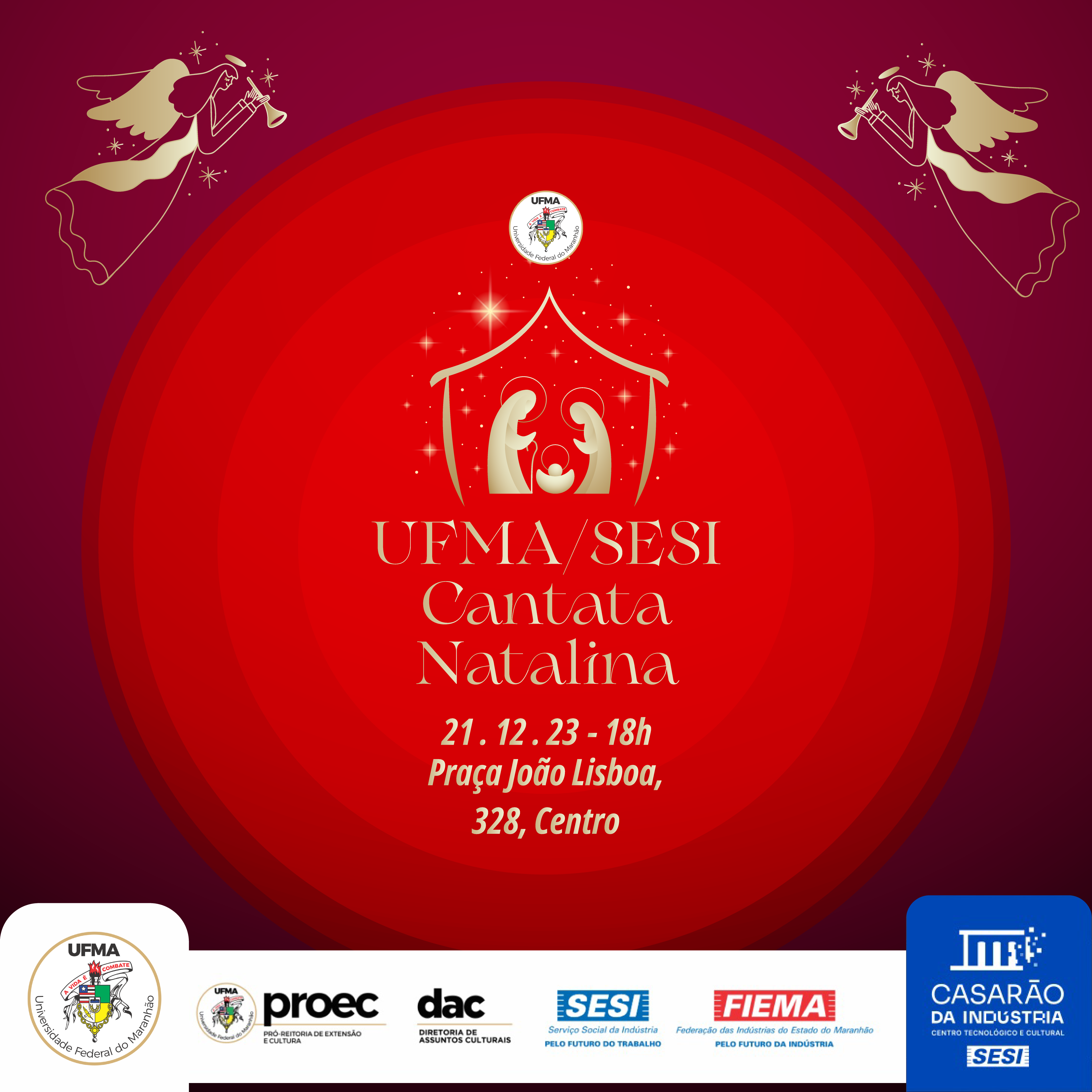 Magia do Natal: UFMA promove Cantata Natalina em parceria com o Sesi nessa quinta-feira, 21, na praça João Lisboa
