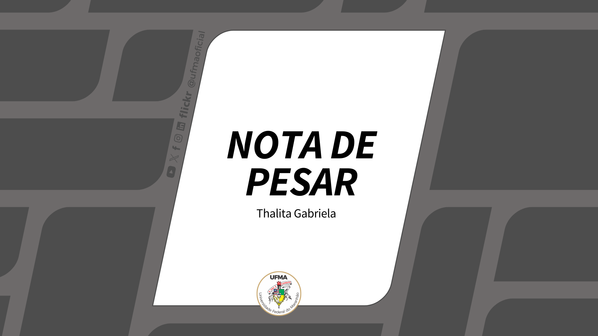 NOTA DE PESAR - Thalita Gabriela