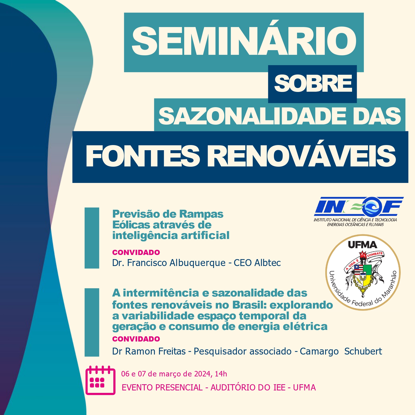 PPGEE promove Seminário sobre Sazonalidade das Fontes Renováveis nos dias 6 e 7 de março