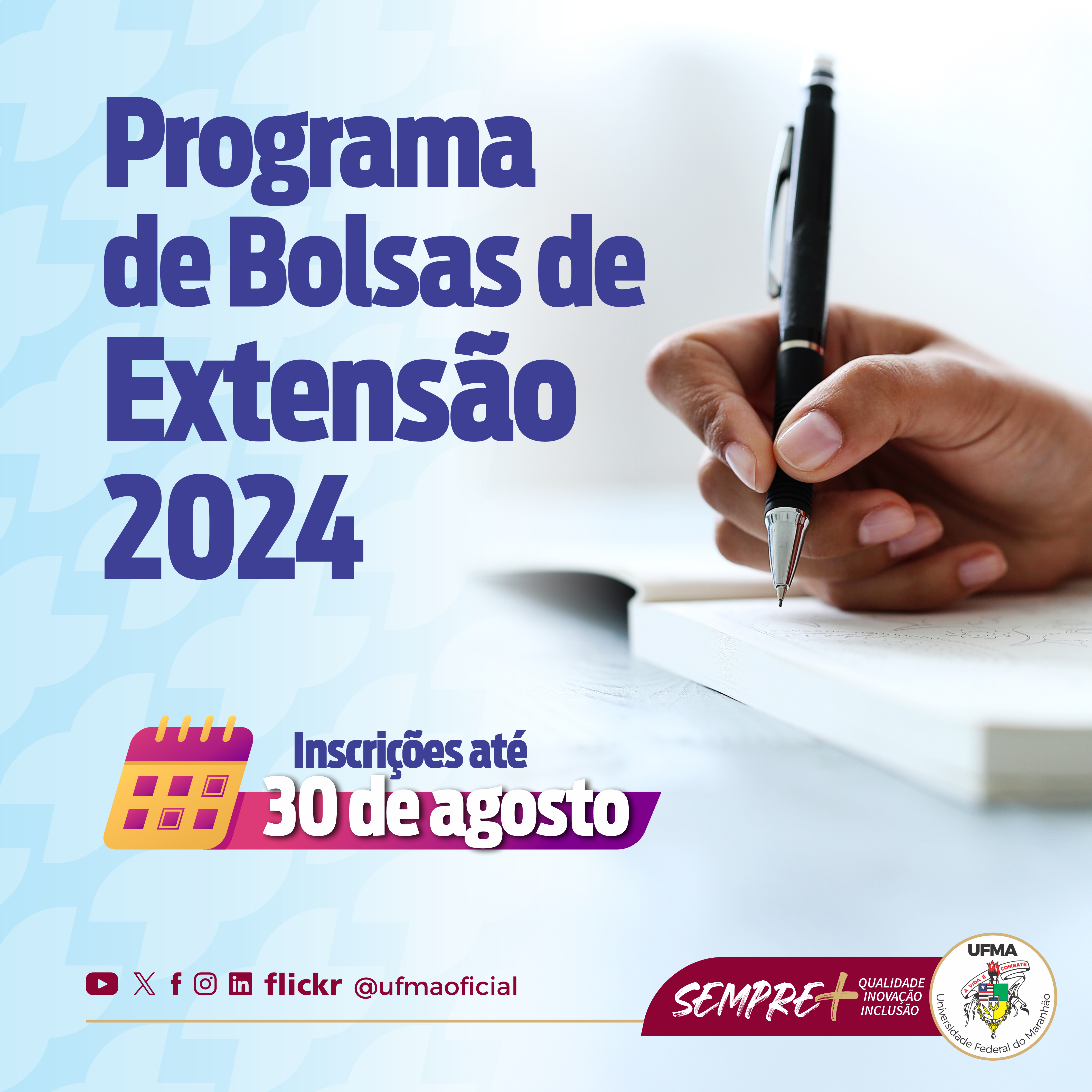 Programa de Bolsas de Extensão 2024: UFMA lança edital para concessão de bolsas