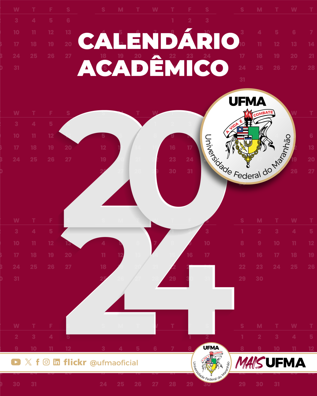 UFMA divulga calendário acadêmico referente ao ano letivo de 2024