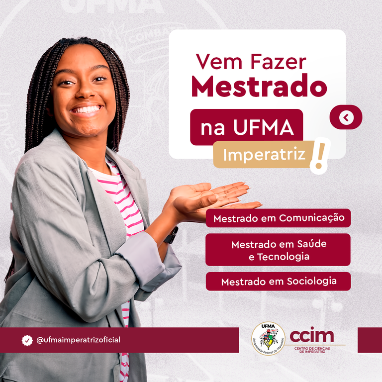 UFMA oferece 54 vagas gratuitas para cursos de Mestrado em Imperatriz