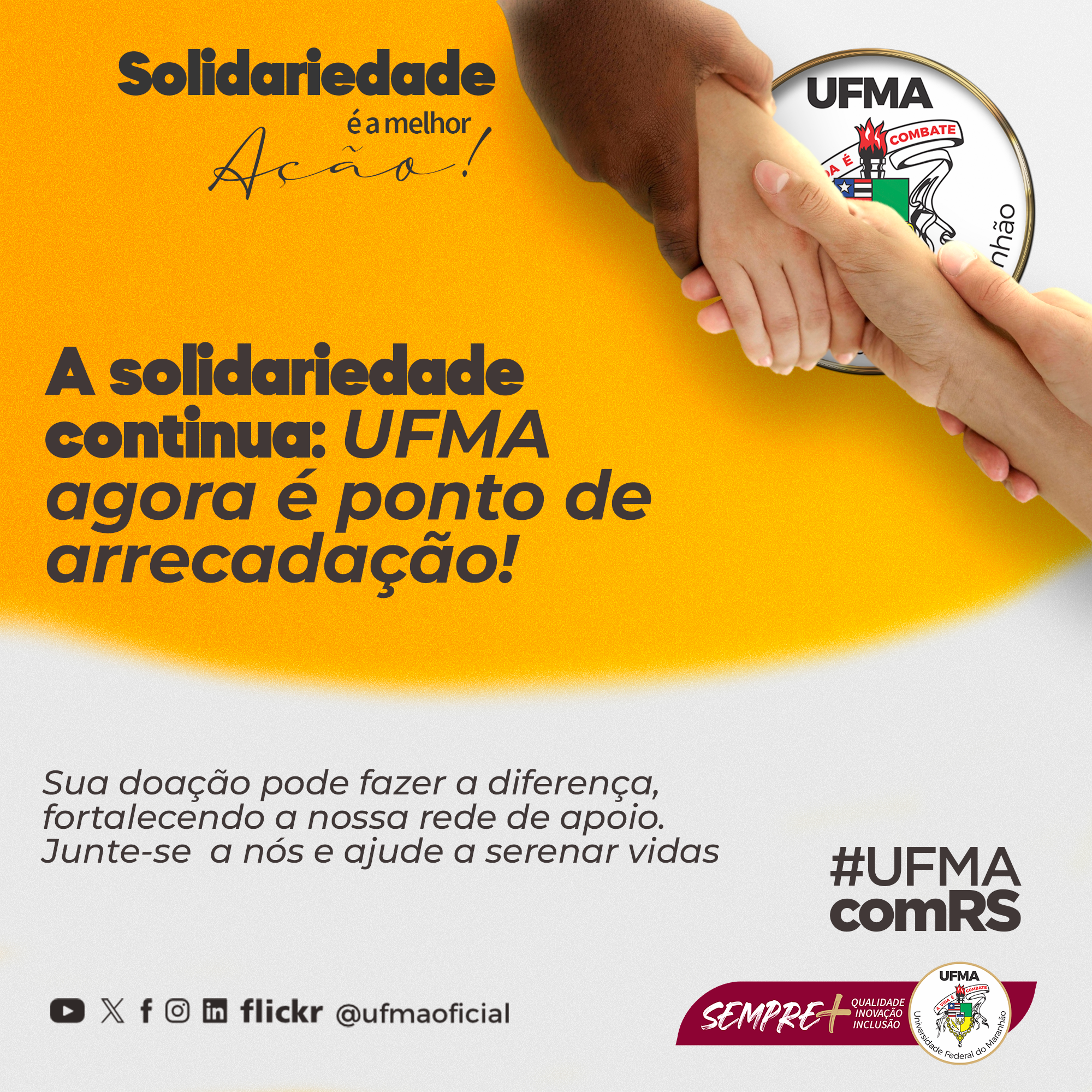 UFMA recebe doações para o Rio Grande do Sul