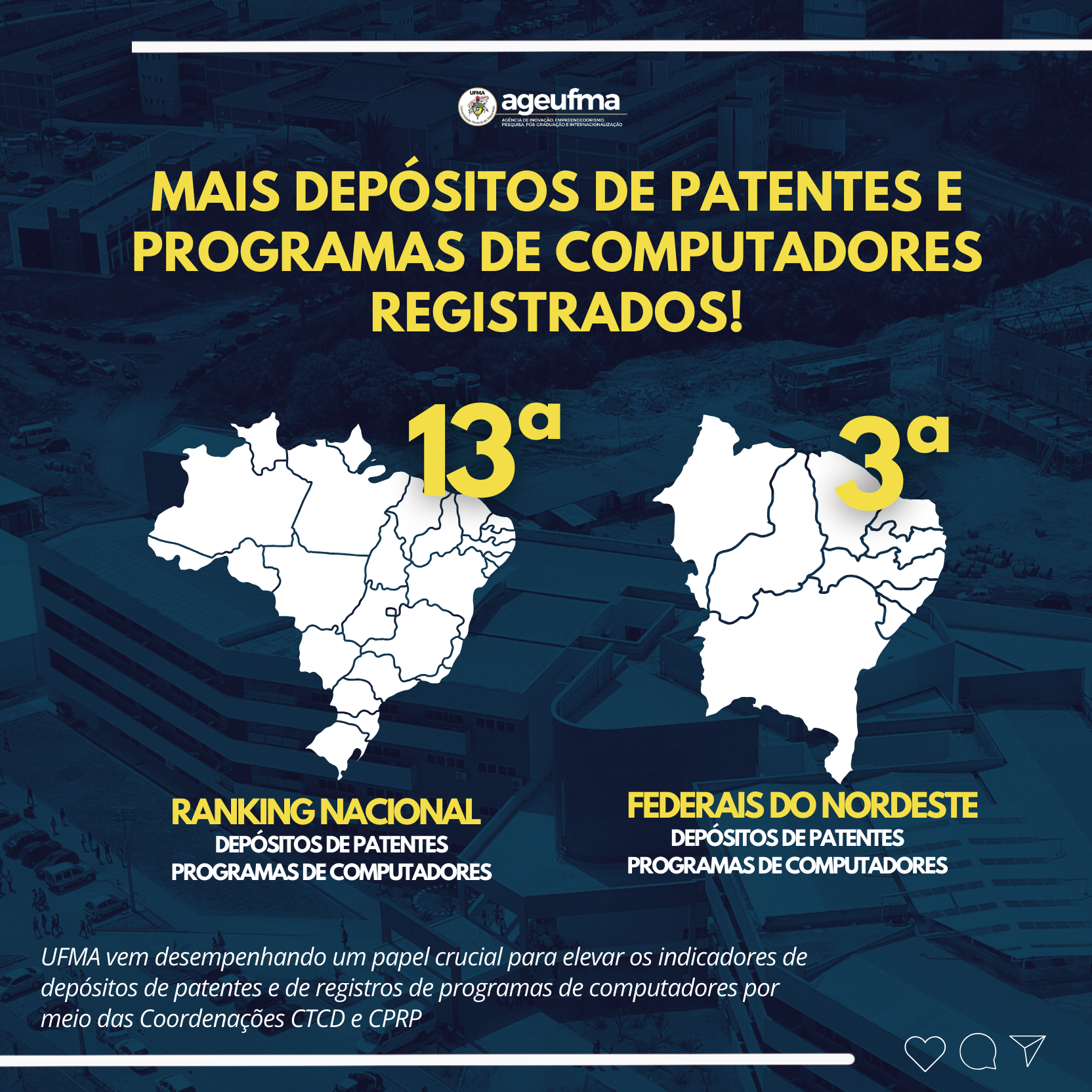 UFMA se destaca como uma das principais instituições em Depósitos de Patentes e Programas de Computadores no Brasil