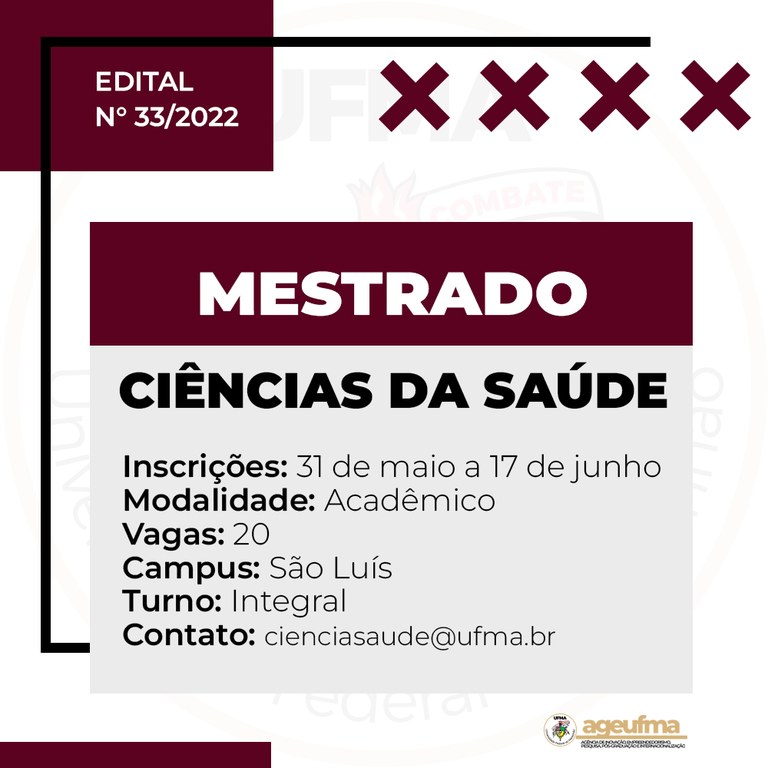 Seleção de novos alunos para o Mestrado em Ciências da Saúde foi