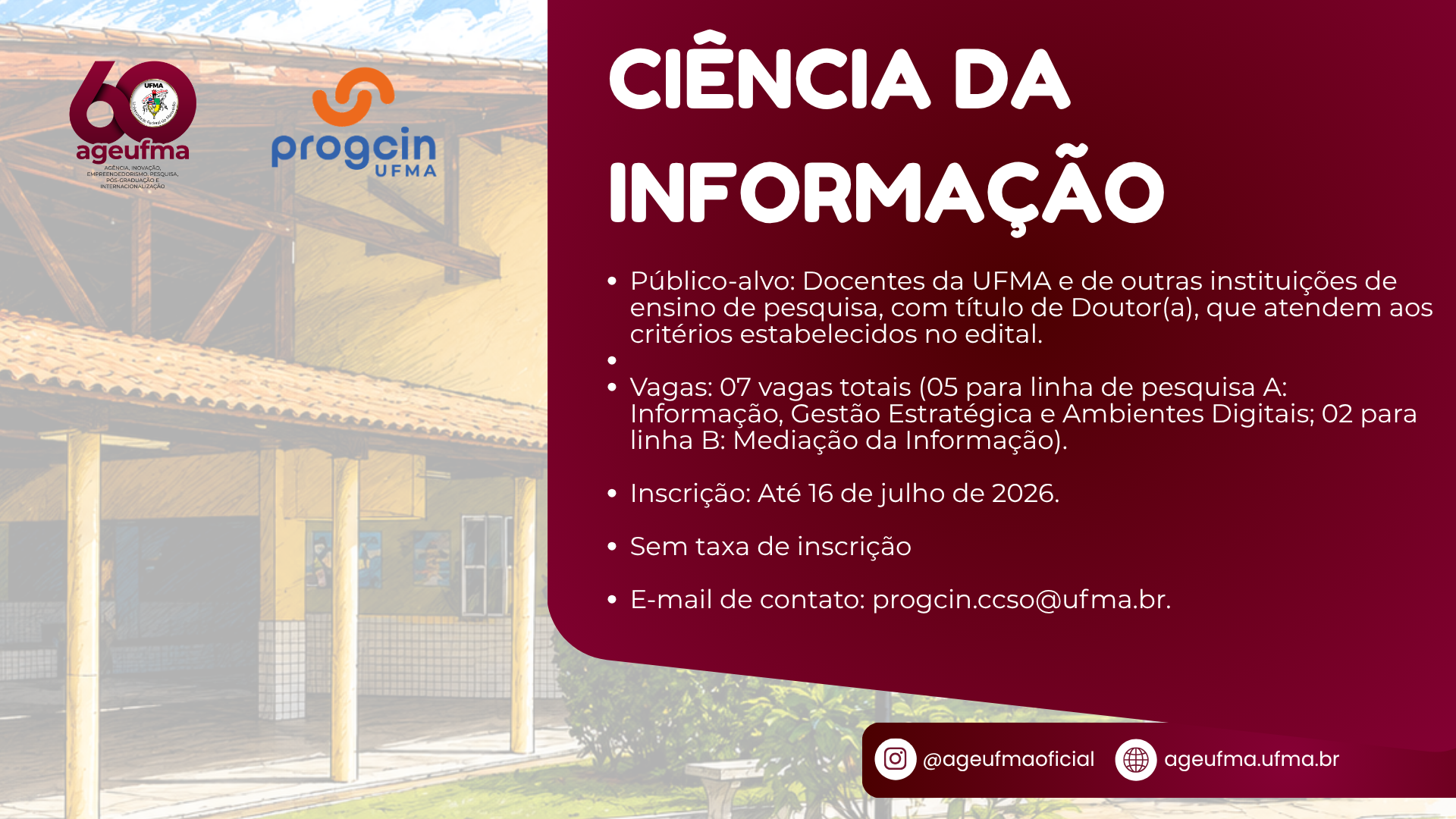 Programa de Pós-Graduação em Ciência da Informação abre edital para credenciamento de docentes permanentes e colaboradores