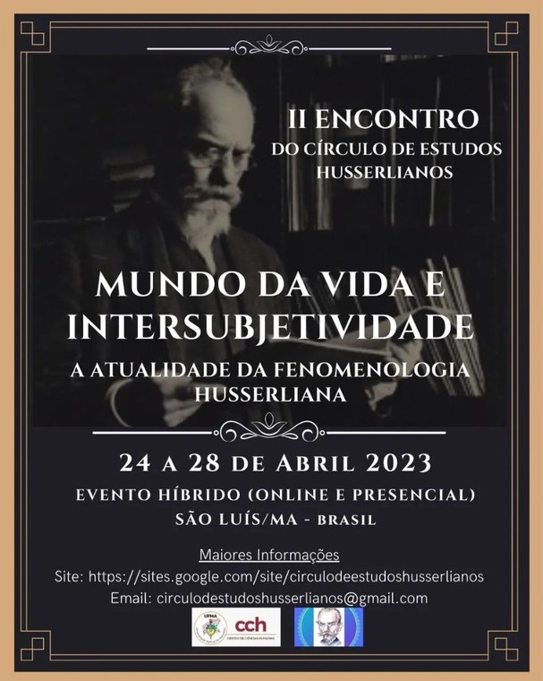 Círculo de Estudos Husserlianos - CEH, ocorrerá entre os dias 24 e 28 de abril de 2023