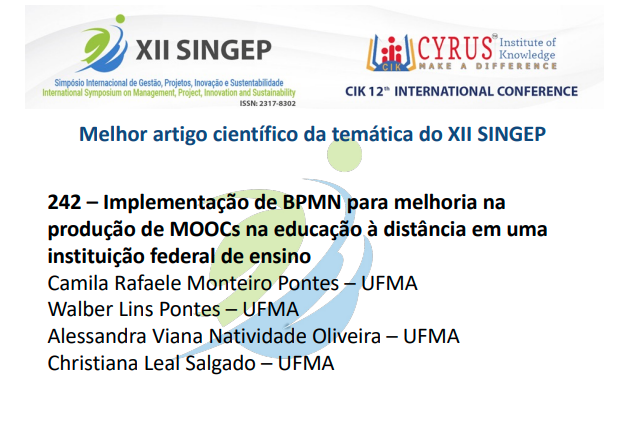 Certificado Melhor Artigo Científico