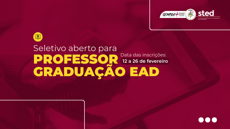 As inscrições vão de 12 a 26 de fevereiro