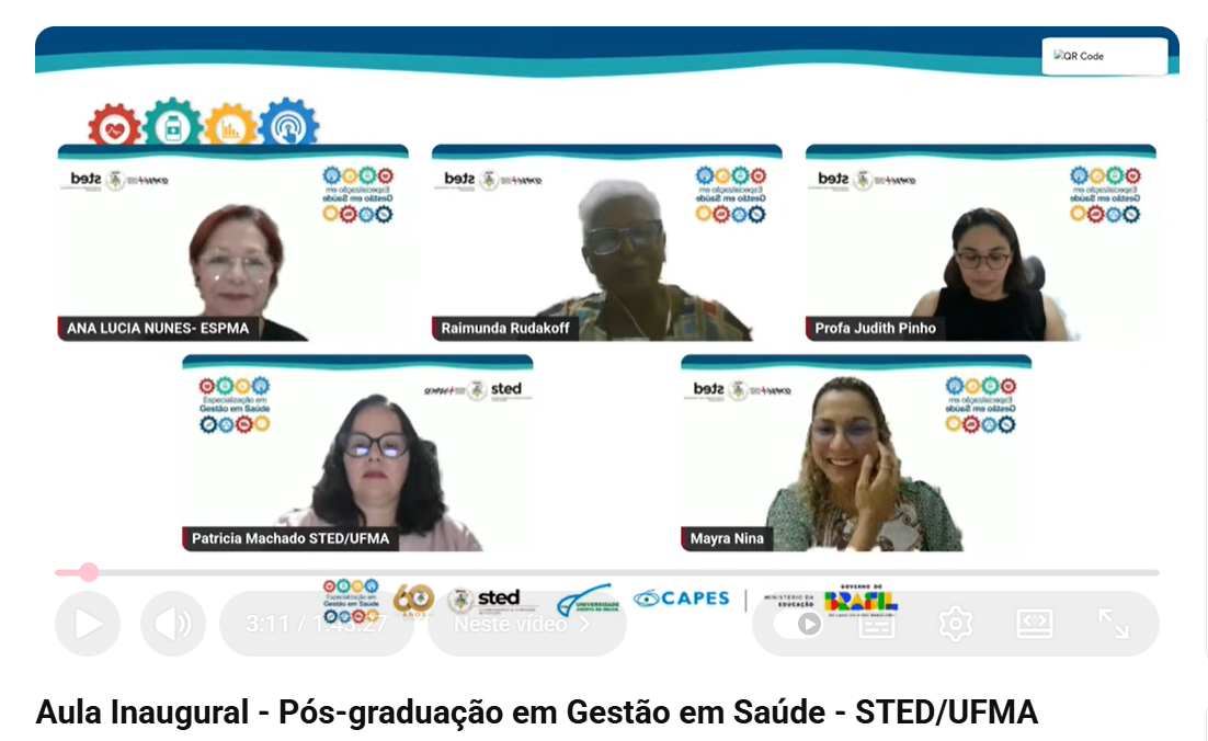 aula aberta do curso de Especialização em Gestão em Saúde