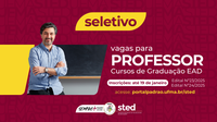 STED segue com edital aberto para seleção de professores orientadores de TCC e supervisores de estágio na EaD