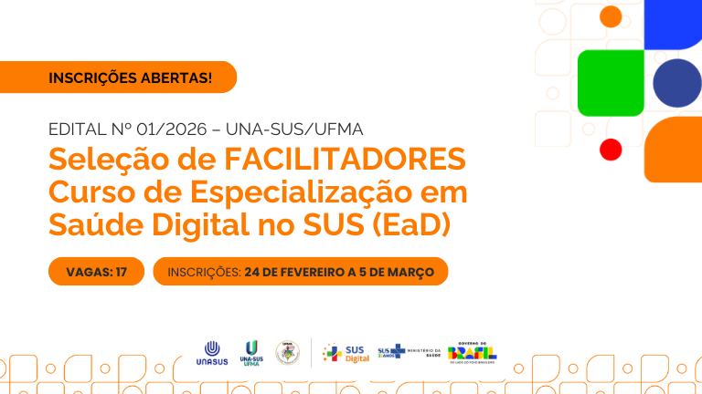 As inscrições ocorrem de 24 de fevereiro a 5 de março de 2026 no site seletivos.dted.ufma.br