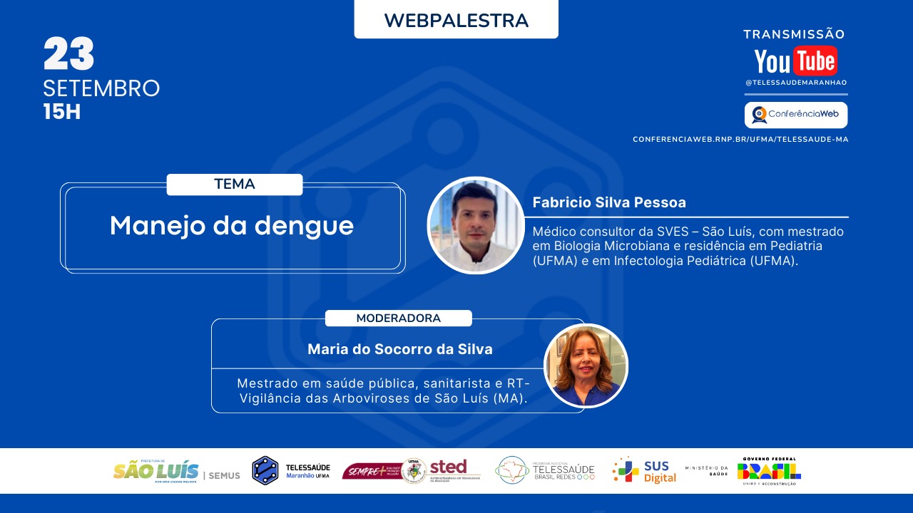 Webpalestra desta terça-feira (23/9) conscientiza profissionais de saúde e a população sobre o manejo adequado da dengue