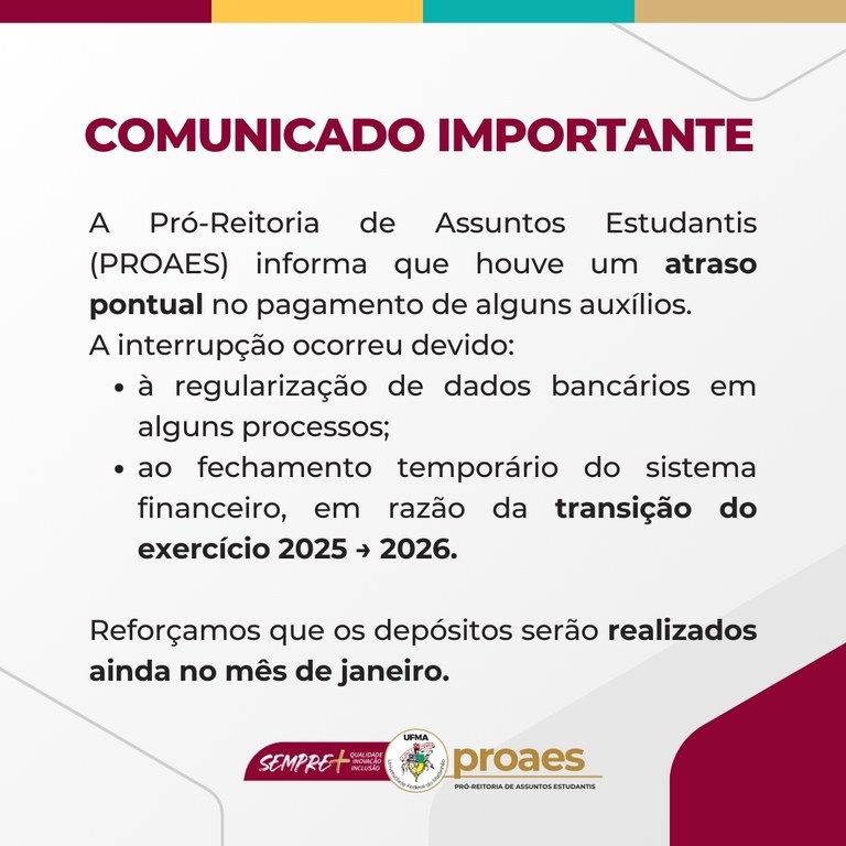 COMUNICADO IMPORTANTE