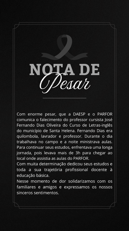 NOTA DE PESAR