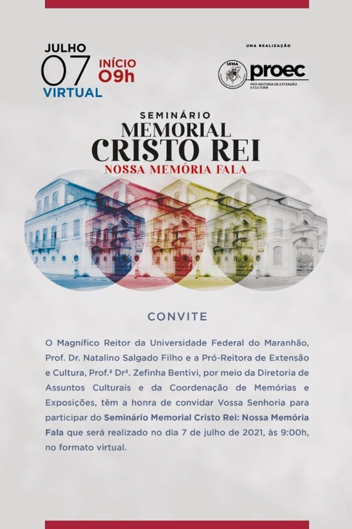 Convite Seminário Memorial Cristo Rei