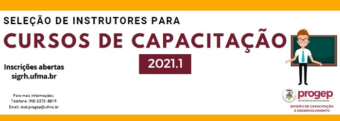 Inscrições para instrutores nos cursos de capacitação 2021