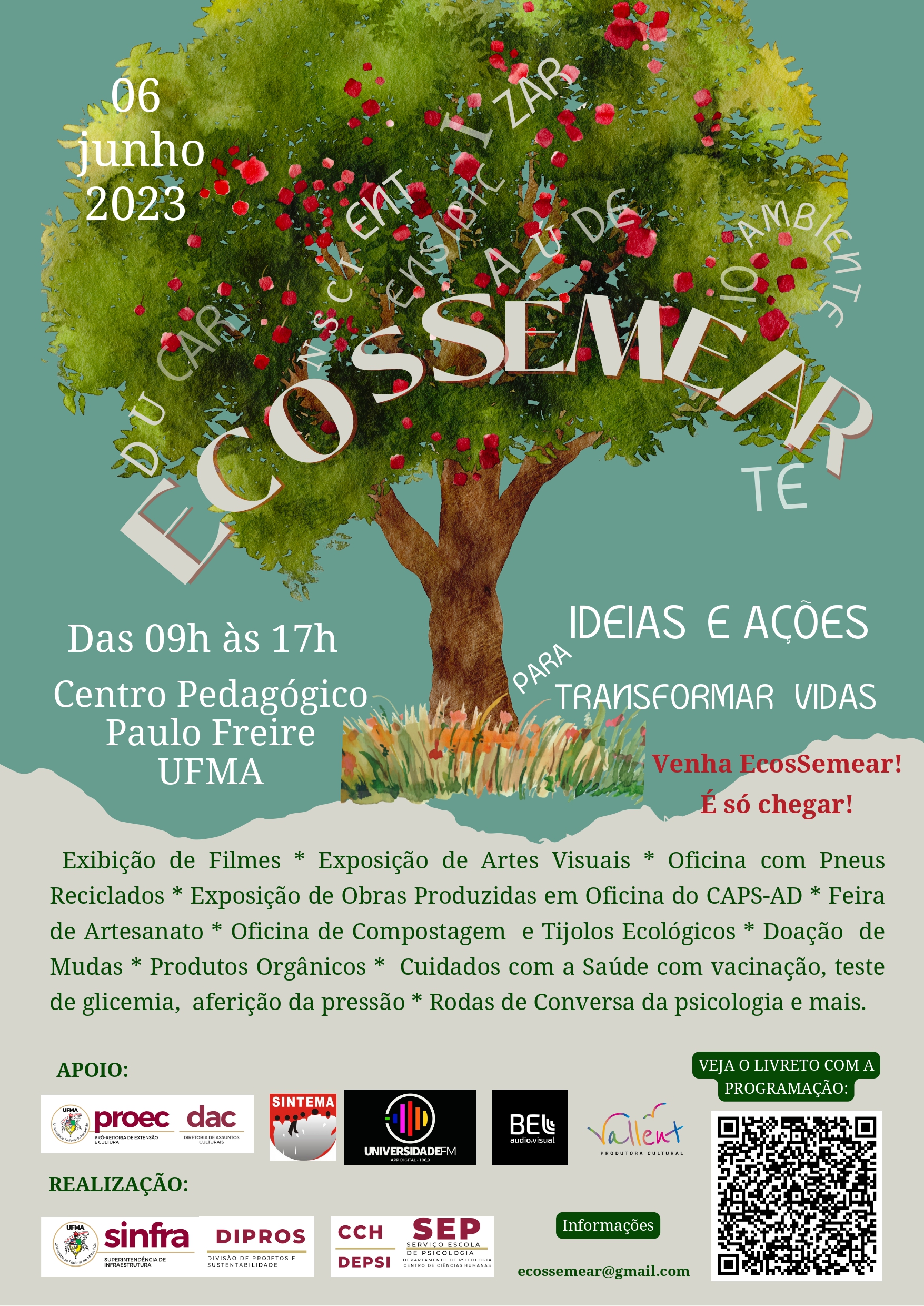 1º edição do ECOsSEMEAR ocorrerá no Centro Pedagógico Paulo Freire, dia 6