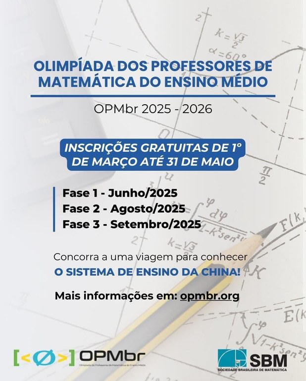 Abertas as inscrições para professores de Matemática do Ensino Médio concorrerem a um intercâmbio na China