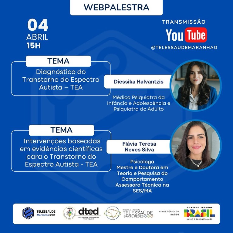 Abril Azul: DTED realiza palestras que abordam conteúdo informativo e educacional com foco na inclusão de pessoas com TEA; evento ocorrerá nesta quinta, 4