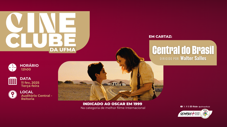 Cineclube da UFMA exibirá ‘Central do Brasil’ na terça-feira, 11