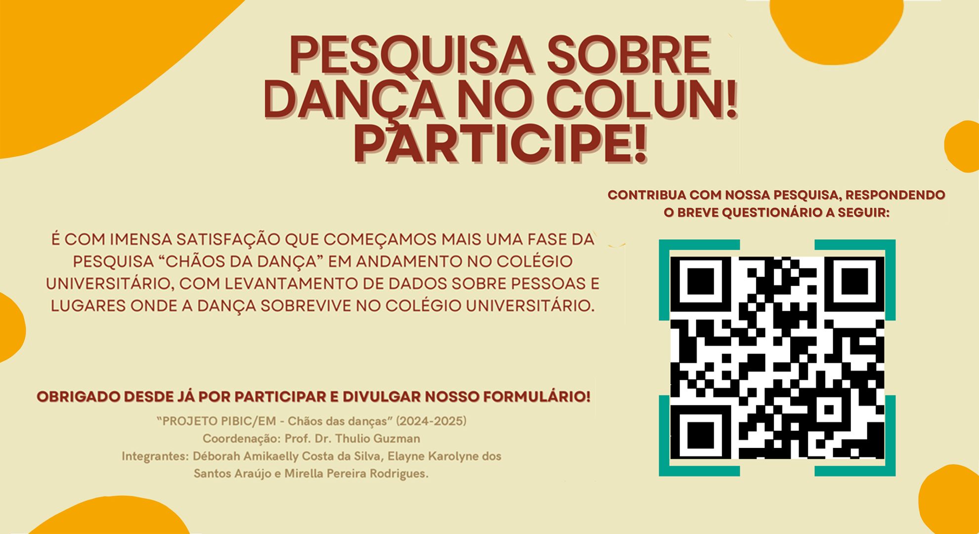 COLUN divulga questionário de pesquisa sobre dança em São Luís