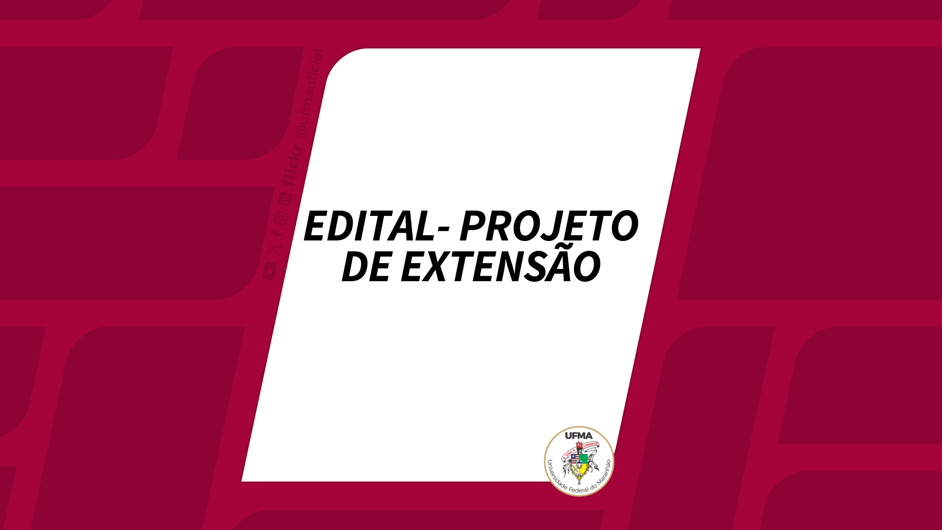 Começa hoje, 13, as inscrições para seleção de projetos setoriais de extensão