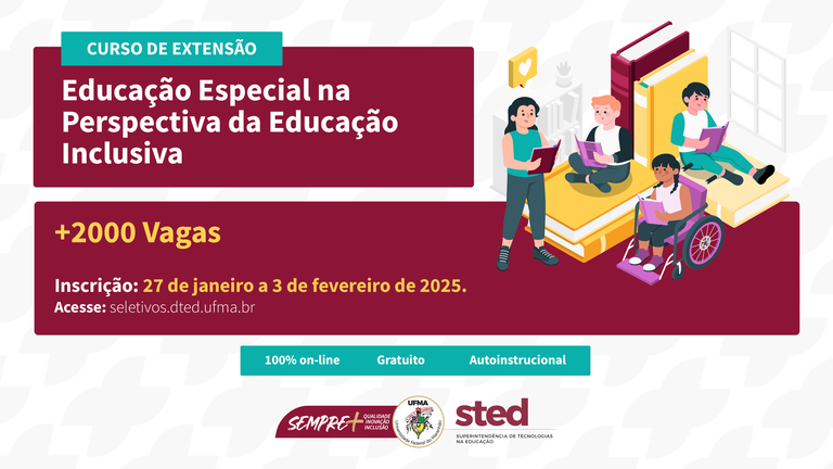 Curso de “Educação Especial na Perspectiva da Educação Inclusiva” abre nova inscrição com ampliação de vagas
