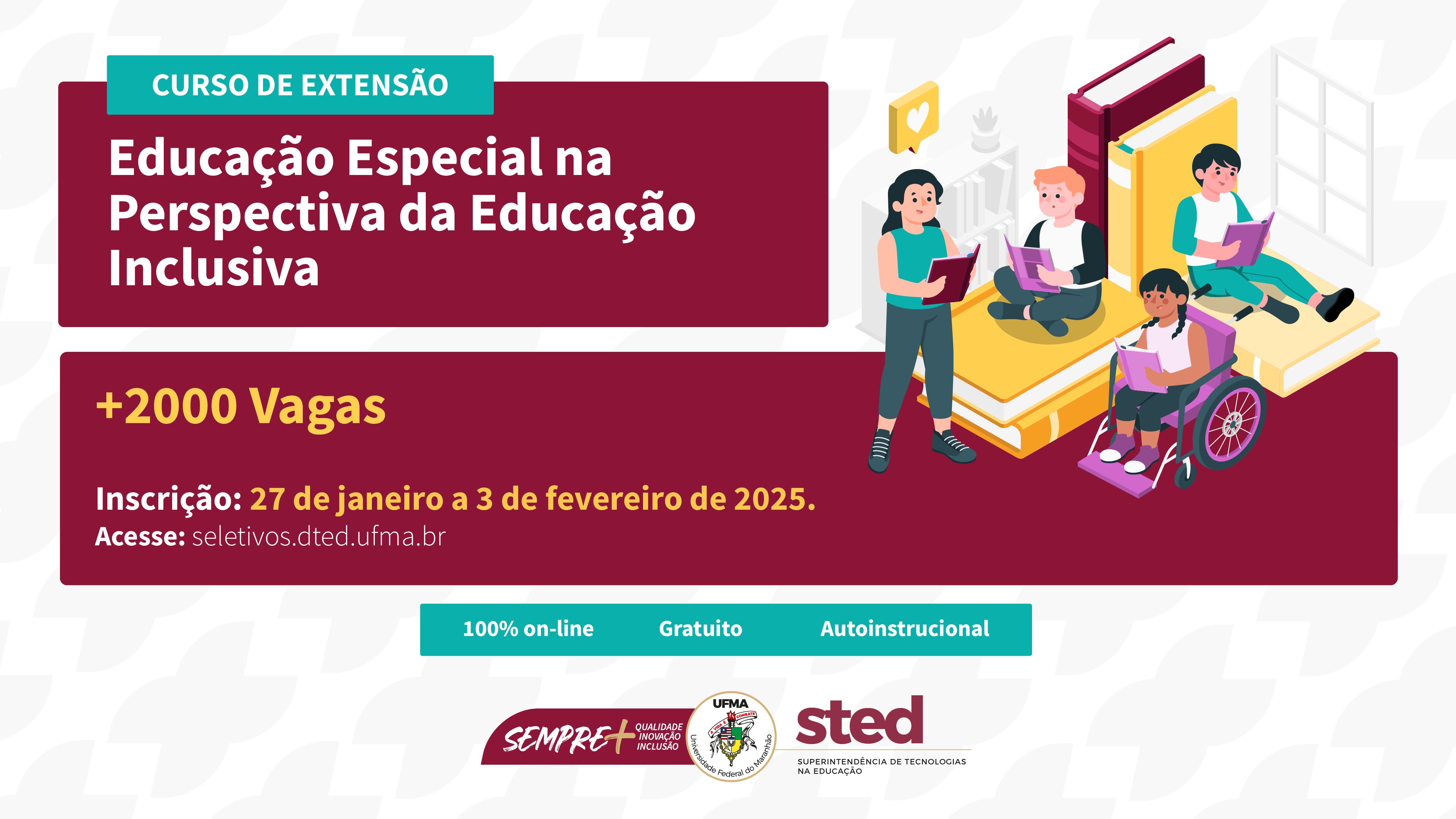 Curso de “Educação Especial na Perspectiva da Educação Inclusiva” abre nova inscrição com ampliação de vagas