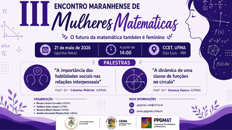Curso de Matemática da UFMA promove III Encontro de Mulheres na Matemática, voltado ao protagonismo científico feminino