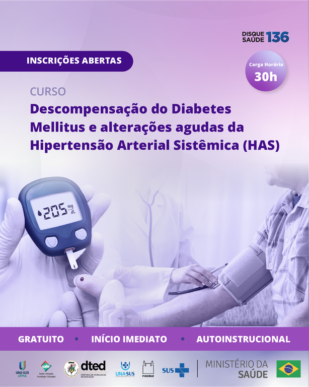 Descompensação do Diabetes Mellitus e alterações agudas da Hipertensão Arterial Sistêmica são temas de novo curso da UNA-SUS-UFMA.png