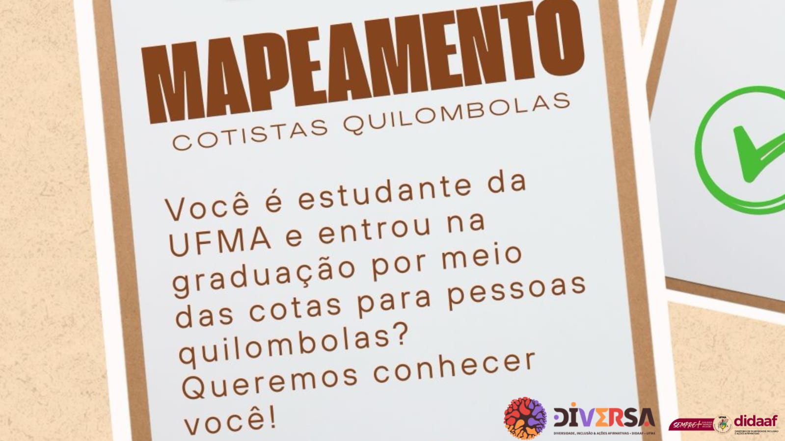 DIDAAF realiza pesquisa com discentes de graduação ingressantes por meio de cotas para quilombolas no anos de 2024 e 2025