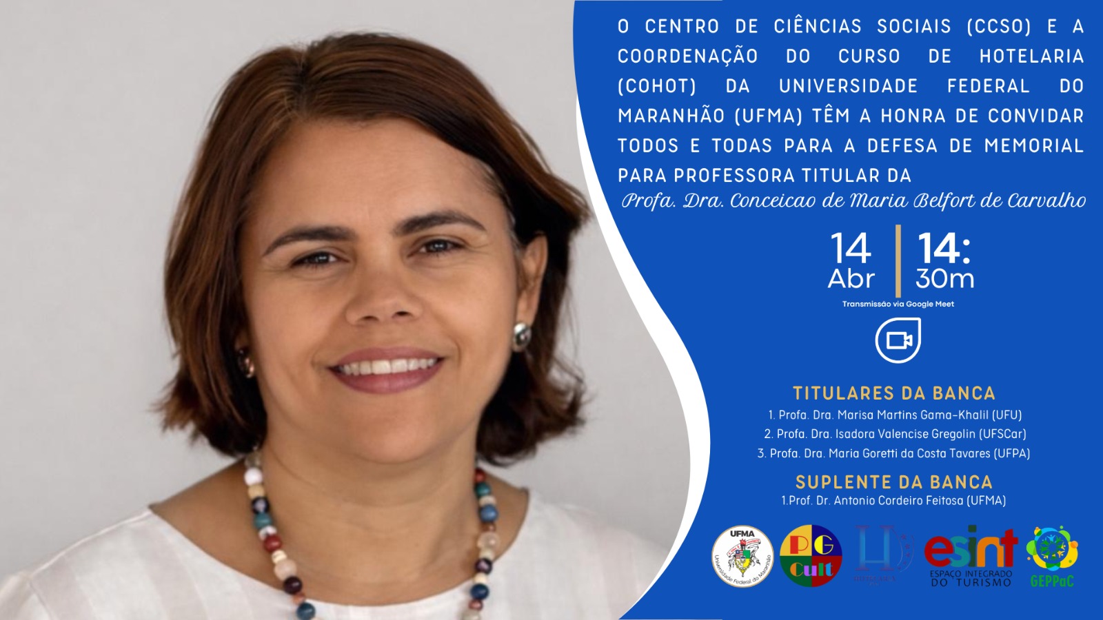 Docente do Curso de Hotelaria da UFMA realiza defesa de memorial para promoção ao título de professora titular