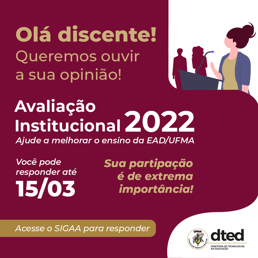 DTED UFMA convoca os estudantes de graduação EaD para responder o questionário de Avaliação Institucional disponível até 15 de março.png