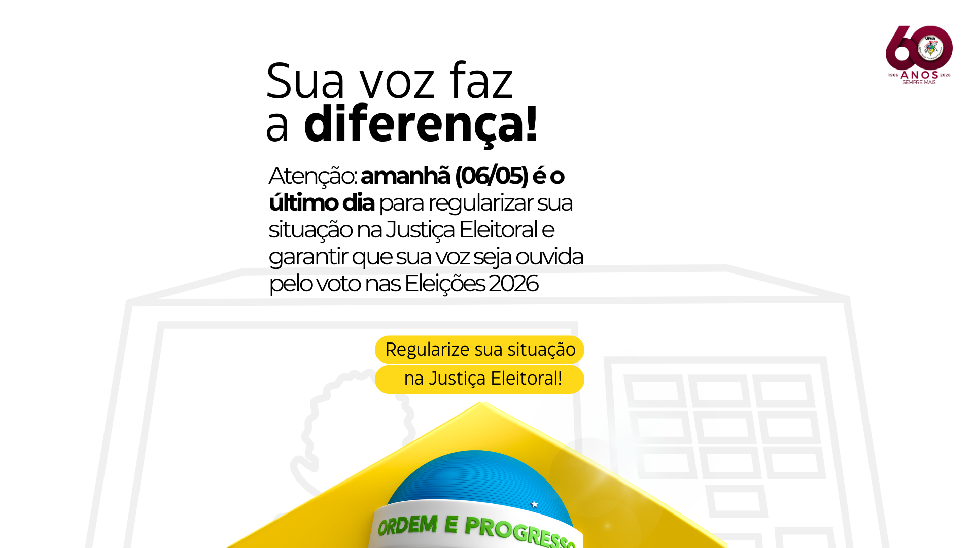 Encerra, nesta quarta-feira, 6 de maio, prazo para regularização eleitoral