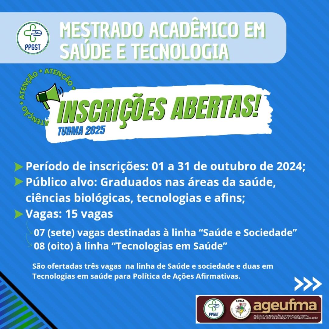 Encerram-se amanhã, 31, as inscrições para o Mestrado em Saúde e Tecnologia da UFMA Imperatriz