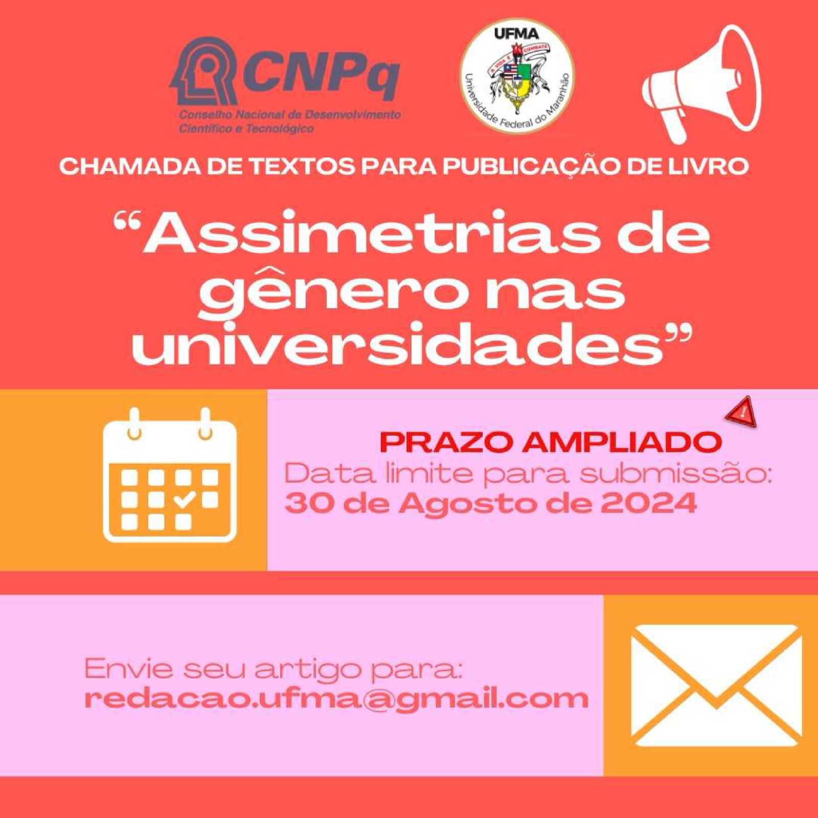 Está aberta a chamada para submissão de artigos para o livro “Assimetrias de Gênero nas Universidades”