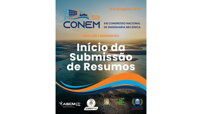 Estão abertas as submissões de trabalho do XIII Congresso Nacional de Engenharia Mecânica 2026