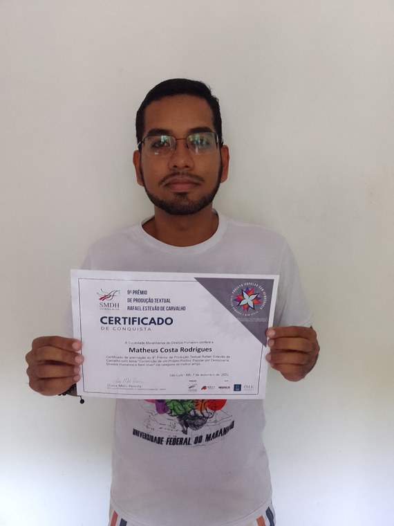 Estudante do câmpus de Pinheiro tem artigo premiado pela Sociedade Maranhense dos Direitos Humanos (1).jpg