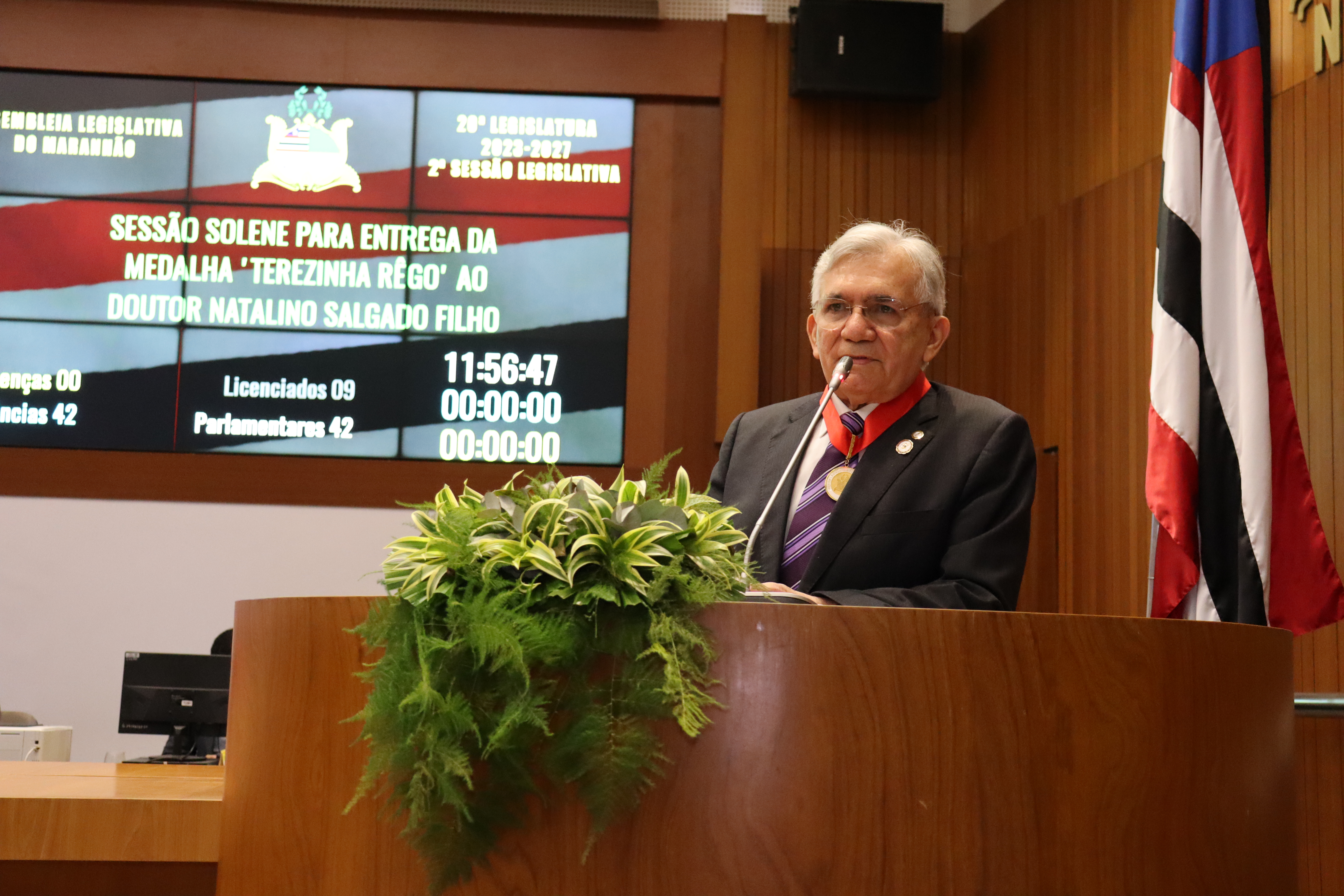 Ex-reitor da UFMA Natalino Salgado é homenageado pela Assembleia Legislativa com a medalha Terezinha Rêgo