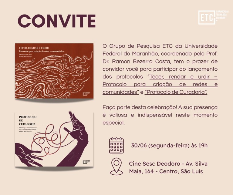 Grupo ETC da UFMA promove lançamento de protocolos no Cine SESC Deodoro