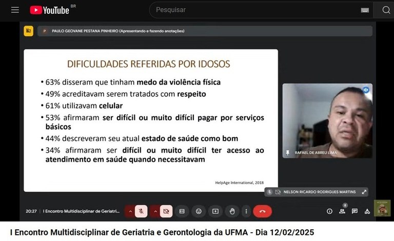 > I Encontro de Geriatria e Gerontologia da UFMA Câmpus Pinheiro debate o envelhecimento saudável