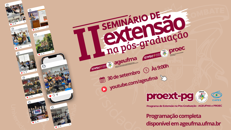 II Seminário de Extensão na Pós-Graduação da UFMA ocorre na próxima quinta-feira, 30